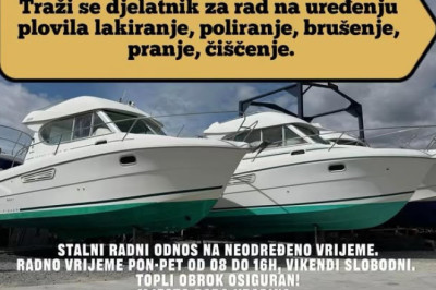 Traži se djelatnik za rad na uređenju plovila lakiranje, poliranje, brušenje, pranje, čiščenje, Croatia,HR