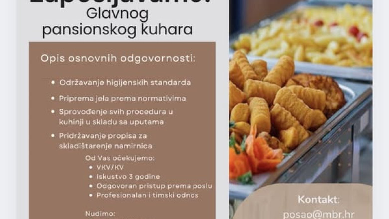 Restoran Latier, Vodice -  Zapošljavamo!  Glavnog pansionskog kuhara