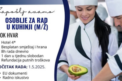 Hotel s 4 na otoku Hvaru traži pojačanje u kuhinji