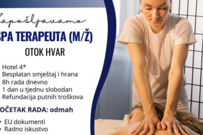 Tražimo SPA terapeuta – sezonski posao na otoku Hvaru