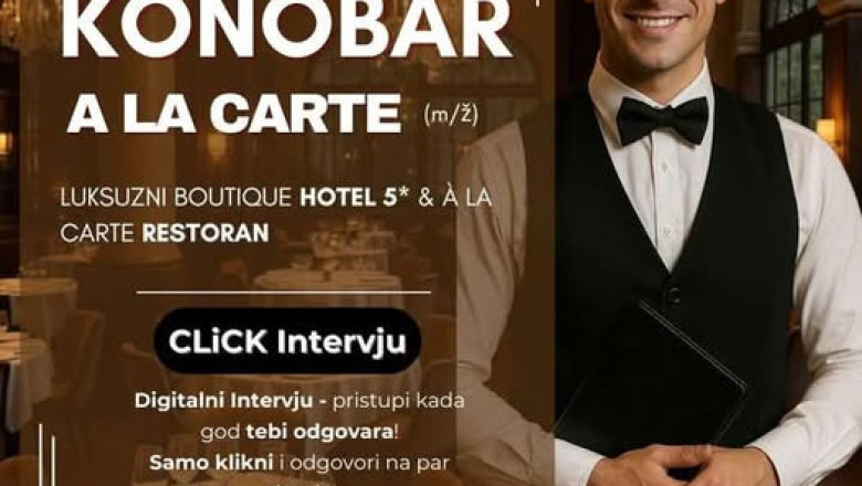 Trazimo Konobare a la carte - Luksuzni Boutique Hotel 5star, Buje,Istra,