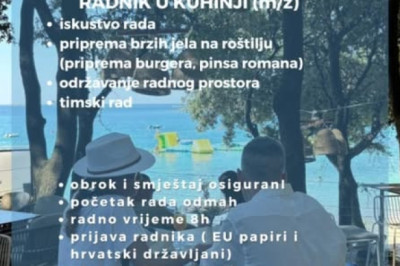 Radnik u kuhinji, Camping Mon Perin, Istra