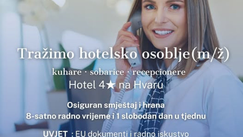 SEZONSKI POSAO NA HVARU – PRIDRUŽI SE TIMU RENOMIRANOG HOTELA. HR, Croatia